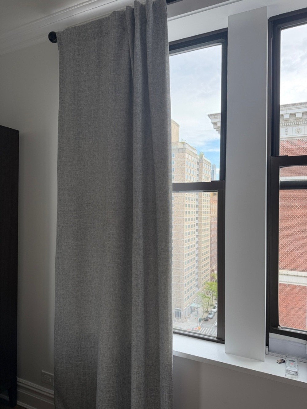 West Elm Gray Curtain Panel x4